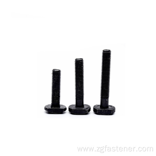 Black oxide Carbon steel T bolt Hammer head t-bolt zinc plated T type hammerhead bolt